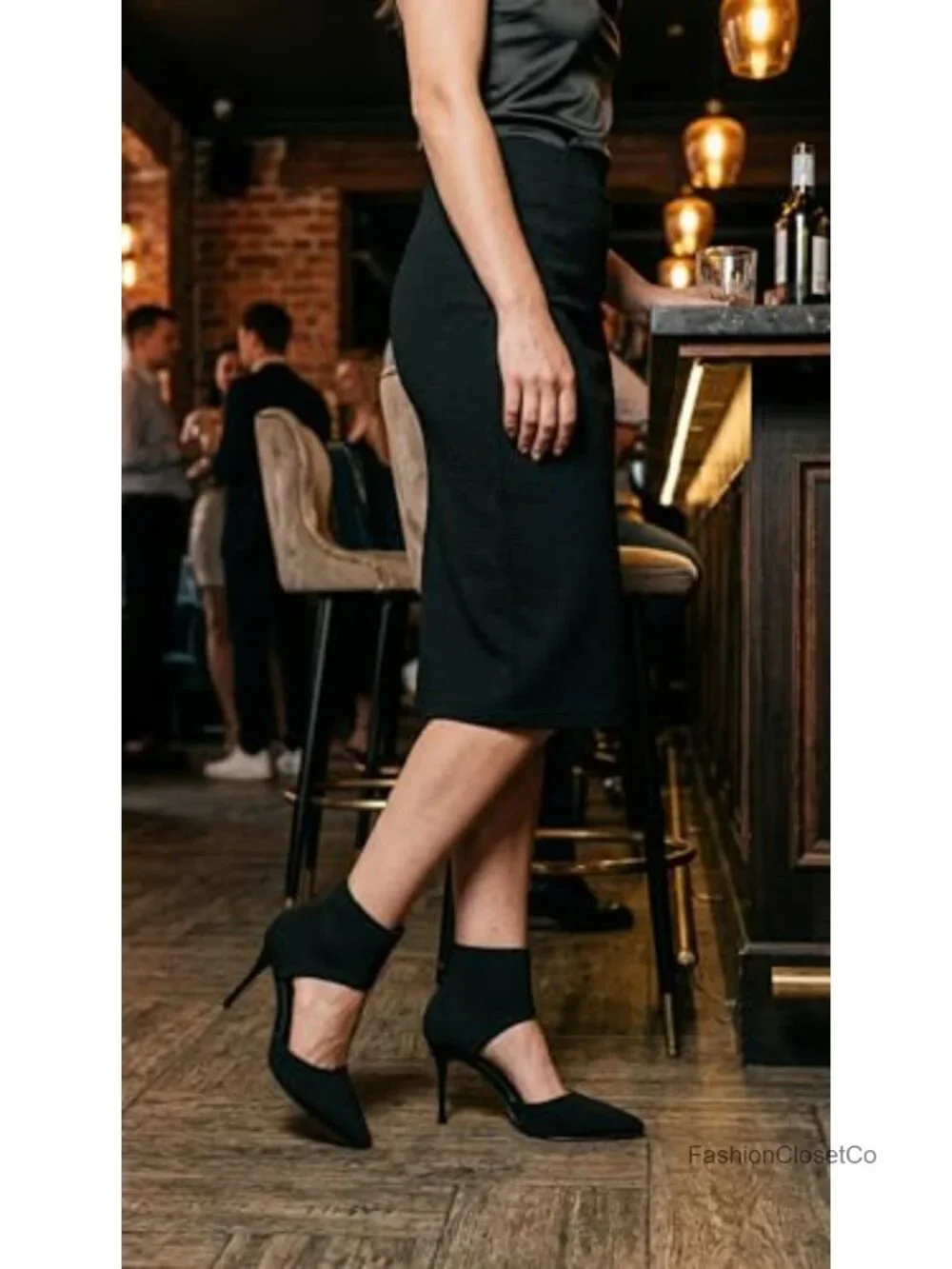 Knit Stiletto Heels Pumps for Women Slip On Pointed Toe Sock